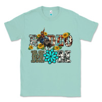 Seafoam western rodeo bullfighter mom turquoise gemstones  sunflowers Classic Tee - BarkalooDesign
