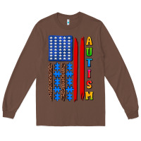 Chestnut autism american flag Long Sleeve Tee - AdoDesignShop