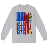 Moon Dust autism american flag Long Sleeve Tee - AdoDesignShop
