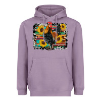 Lavender western rooster coop animals sunflowers cowhide serape wooden Heavyweight Hoodie - Artiststas