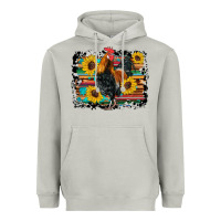 Moon Dust western rooster coop animals sunflowers cowhide serape wooden Heavyweight Hoodie - Artiststas