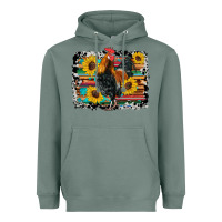 Sage western rooster coop animals sunflowers cowhide serape wooden Heavyweight Hoodie - Artiststas