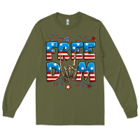 Army Green Freedom rock hand Long Sleeve Tee - Neo Western