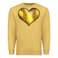 Antique Gold softball heart Premium Sweatshirt - LillyAllenDesigns
