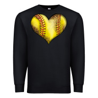 Black softball heart Premium Sweatshirt - LillyAllenDesigns