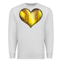 Dove Grey softball heart Premium Sweatshirt - LillyAllenDesigns