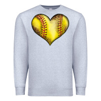 Heather Grey softball heart Premium Sweatshirt - LillyAllenDesigns
