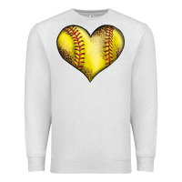 Oatmeal Heather softball heart Premium Sweatshirt - LillyAllenDesigns