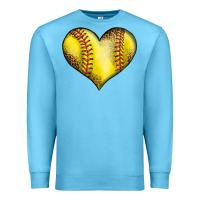 Ocean Blue softball heart Premium Sweatshirt - LillyAllenDesigns