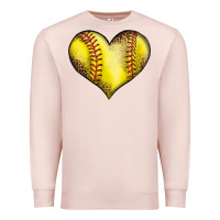 Pale Pink softball heart Premium Sweatshirt - LillyAllenDesigns