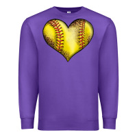 Purple softball heart Premium Sweatshirt - LillyAllenDesigns