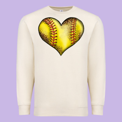 Softball Heart Premium Sweatshirt Designed By Lillyallendesigns