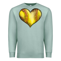 Seafoam softball heart Premium Sweatshirt - LillyAllenDesigns