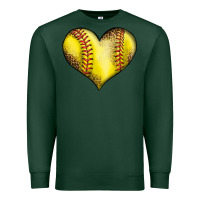 Sports Green softball heart Premium Sweatshirt - LillyAllenDesigns