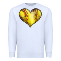 White softball heart Premium Sweatshirt - LillyAllenDesigns