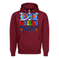 Burgundy autism infinity seeing the world differently Zipper Hoodie - JahusDesignShop