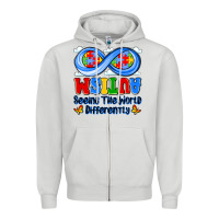 Dove Grey autism infinity seeing the world differently Zipper Hoodie - JahusDesignShop
