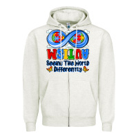 Oatmeal Heather autism infinity seeing the world differently Zipper Hoodie - JahusDesignShop