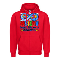 Red autism infinity seeing the world differently Zipper Hoodie - JahusDesignShop