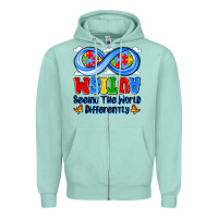 Seafoam autism infinity seeing the world differently Zipper Hoodie - JahusDesignShop