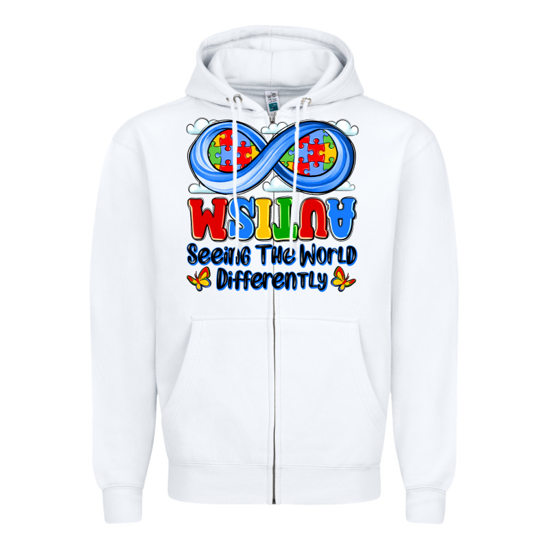 Autism Infinity Seeing The World Differently Zipper Hoodie by JahusDesignShop | Teevron