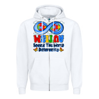 White autism infinity seeing the world differently Zipper Hoodie - JahusDesignShop