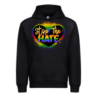 Black stop the hate pride lgbtq heart Urban Hoodie - LillyAllenDesigns