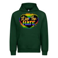 Forest Green stop the hate pride lgbtq heart Urban Hoodie - LillyAllenDesigns