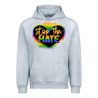 Heather Grey stop the hate pride lgbtq heart Urban Hoodie - LillyAllenDesigns