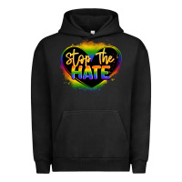 Pigment Black stop the hate pride lgbtq heart Urban Hoodie - LillyAllenDesigns
