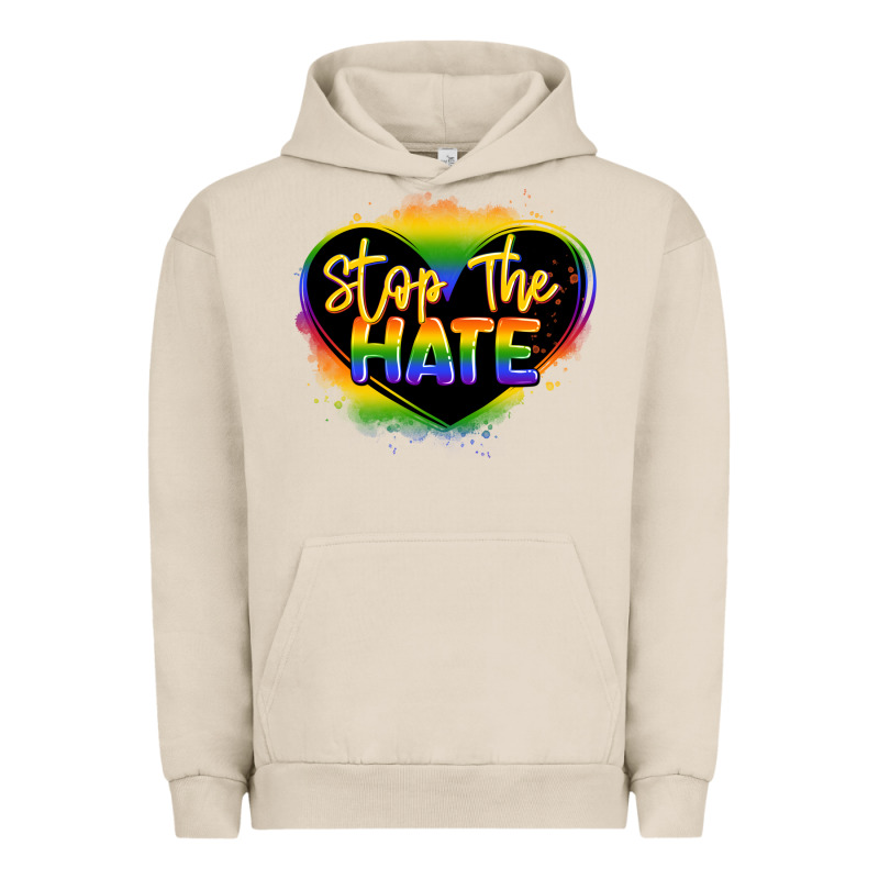 Stop The Hate Pride Lgbtq Heart Urban Hoodie by LillyAllenDesigns | Teevron