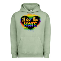 Pigment Oil Green stop the hate pride lgbtq heart Urban Hoodie - LillyAllenDesigns