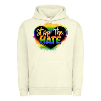 Pigment Pistachio stop the hate pride lgbtq heart Urban Hoodie - LillyAllenDesigns