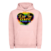 Pigment Salmon stop the hate pride lgbtq heart Urban Hoodie - LillyAllenDesigns