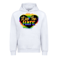 White stop the hate pride lgbtq heart Urban Hoodie - LillyAllenDesigns
