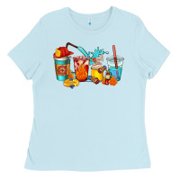 Baby Blue firefighter coffee cups Ladies Tee - AdoDesignShop
