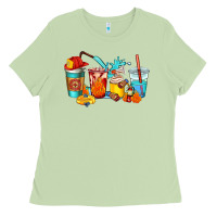 Matcha firefighter coffee cups Ladies Tee - AdoDesignShop