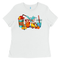 White firefighter coffee cups Ladies Tee - AdoDesignShop