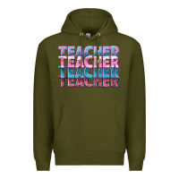 Army Green teacher stacked Premium Hoodie - NancyCooperArtShop