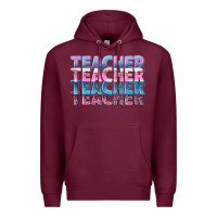 Burgundy teacher stacked Premium Hoodie - NancyCooperArtShop