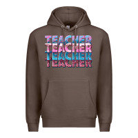 Coffee teacher stacked Premium Hoodie - NancyCooperArtShop