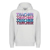 Dove Grey teacher stacked Premium Hoodie - NancyCooperArtShop