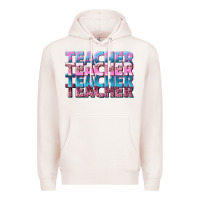 Pale Pink teacher stacked Premium Hoodie - NancyCooperArtShop