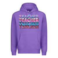 Purple teacher stacked Premium Hoodie - NancyCooperArtShop