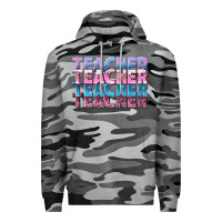 Slate Camo teacher stacked Premium Hoodie - NancyCooperArtShop