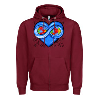 Burgundy infinity heart autism awareness Zipper Hoodie - JahusDesignShop