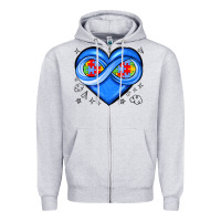 Heather Grey infinity heart autism awareness Zipper Hoodie - JahusDesignShop