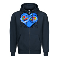 Navy infinity heart autism awareness Zipper Hoodie - JahusDesignShop