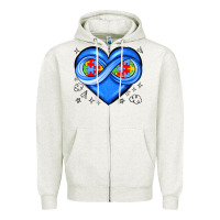 Oatmeal Heather infinity heart autism awareness Zipper Hoodie - JahusDesignShop