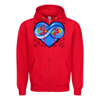 Red infinity heart autism awareness Zipper Hoodie - JahusDesignShop